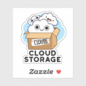 Cloud Storage Funny Weather Technology Pun Sticker (Vel)