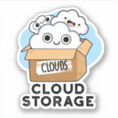 Cloud Storage Funny Weather Technology Pun Sticker (Voorkant)