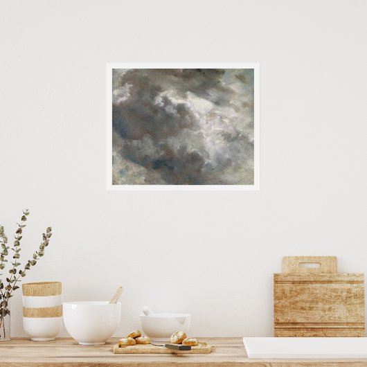 Cloud Study, 1821 (olie op papier) Poster (Keuken)