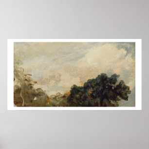 Cloud Study with Trees, 1821 (olie op papier) Poster