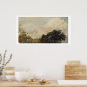 Cloud Study with Trees, 1821 (olie op papier) Poster (Keuken)