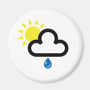 Cloud Sun Rain Symbol Magneet