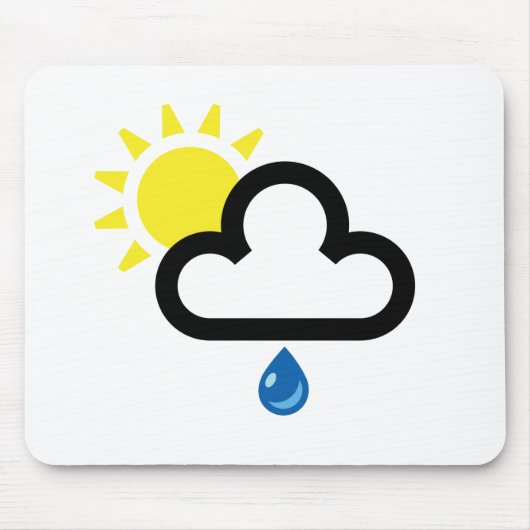 Cloud Sun Rain Symbol Muismat (Voorkant)