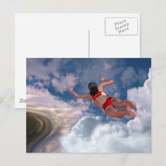 Cloud Swimming Briefkaart (Voorkant / Achterkant)