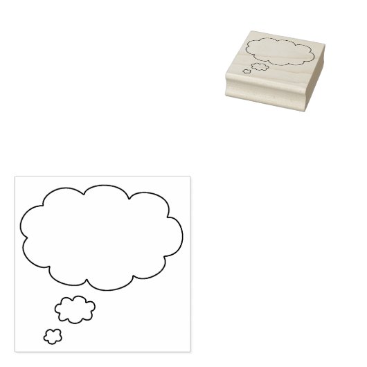 Cloud Talk Bubble Wood Art Stamp Rubberstempel (Gestempeld)