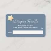 Cloud Thema Baby shower Blauwe Luier Raffle Informatiekaartje (Voorkant)