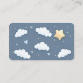 Cloud Thema Baby shower Blauwe Luier Raffle Informatiekaartje (Achterkant)