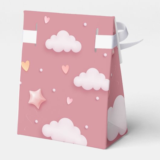 Cloud Thema Baby shower Stoffige Roze Favor Box Bedankdoosjes (Achterkant)
