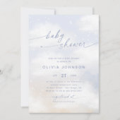 Cloud Theme Baby shower Blauw Kaart (Voorkant)