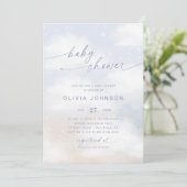 Cloud Theme Baby shower Blauw Kaart (Staand voorkant)