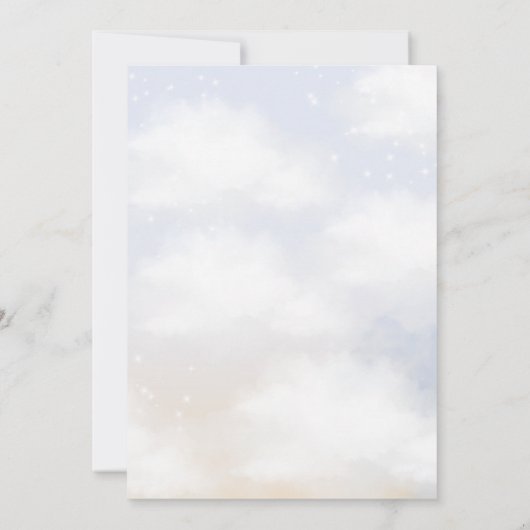 Cloud Theme Baby shower Blauw Kaart (Achterkant)