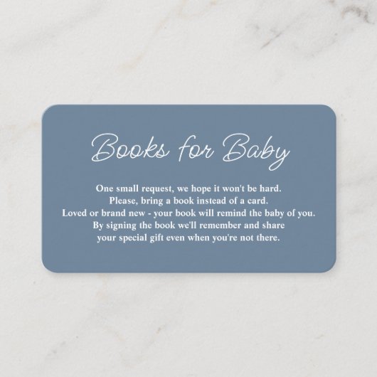 Cloud Theme Baby Shower Blauwe Boek Verzoek Informatiekaartje (Voorkant)