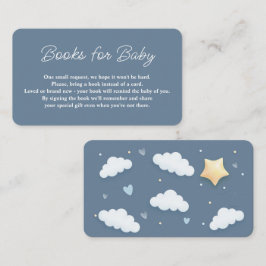 Cloud Theme Baby Shower Blauwe Boek Verzoek Informatiekaartje
