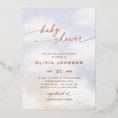 Cloud Theme baby shower Folie Uitnodiging (Voorkant)