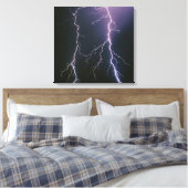 Cloud to ground bliksemflits van een verdwijnende canvas afdruk (Insitu (Slaapkamer))