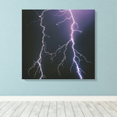 Cloud to ground bliksemflits van een verdwijnende canvas afdruk (Insitu (Houten vloer))