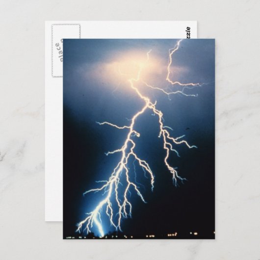 Cloud to Ground Lightning Briefkaart (Voorkant / Achterkant)