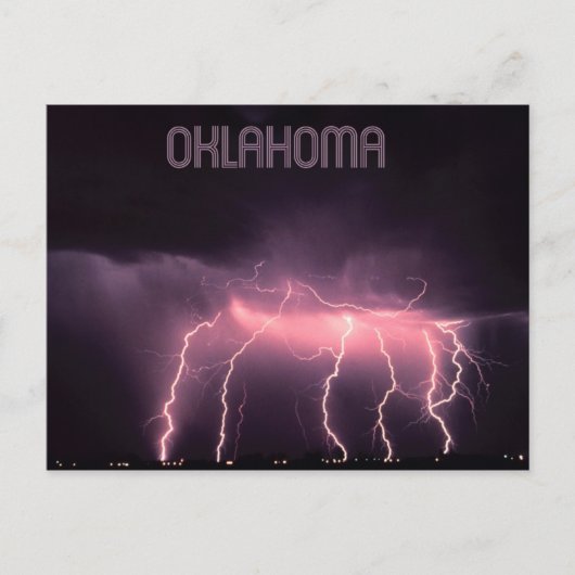 Cloud-to-Ground Lightning, Oklahoma Briefkaart (Voorkant)