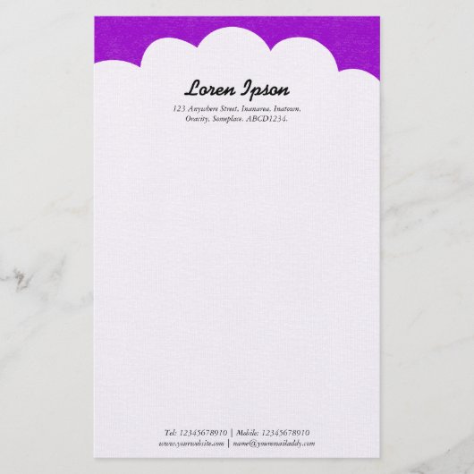 Cloud Top - Paars Briefpapier (Voorkant)