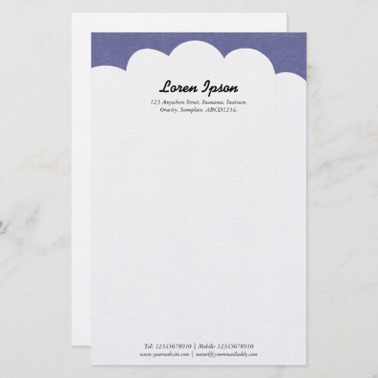 Cloud Top - Paarse grijs Briefpapier (Voorkant / Achterkant)