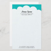 Cloud Top - Turquoise Briefpapier (Voorkant / Achterkant)