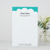 Cloud Top - Turquoise Briefpapier (Staand voorkant)