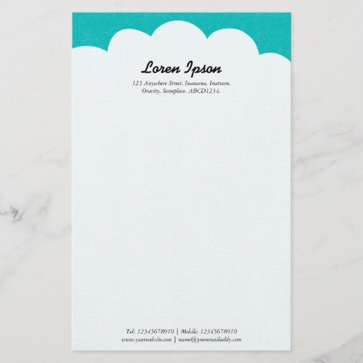 Cloud Top - Turquoise Briefpapier (Voorkant)