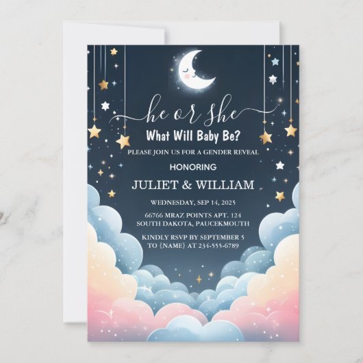 Cloud Twinkle Twinkle Little Star Genderonthulling Kaart (Voorkant)