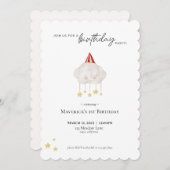 Cloud verjaardagsfeestje uitnodiging (Voorkant / Achterkant)