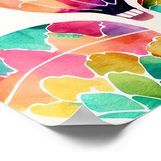 Cloud Waterverf Hot Air-ballonnen Poster (Hoek)