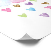 Cloud Waterverf regenboogharten Nursery Wall Decor Poster (Hoek)