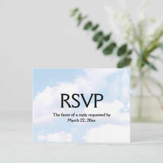Cloud Weddenschap RSVP met menu (Staand voorkant)