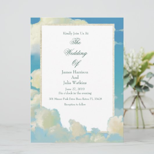 Cloud Wedding Invitation Kaart (Staand voorkant)