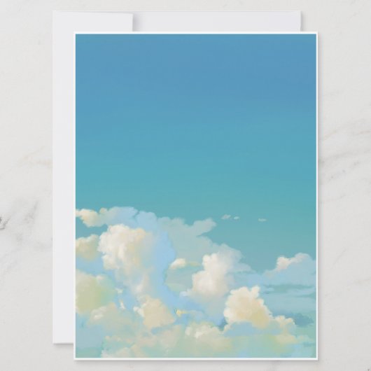 Cloud Wedding Invitation Kaart (Achterkant)