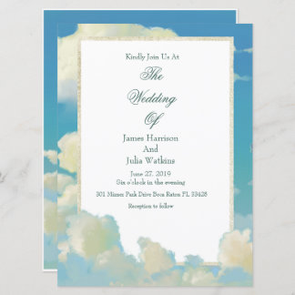 Cloud Wedding Invitation Kaart