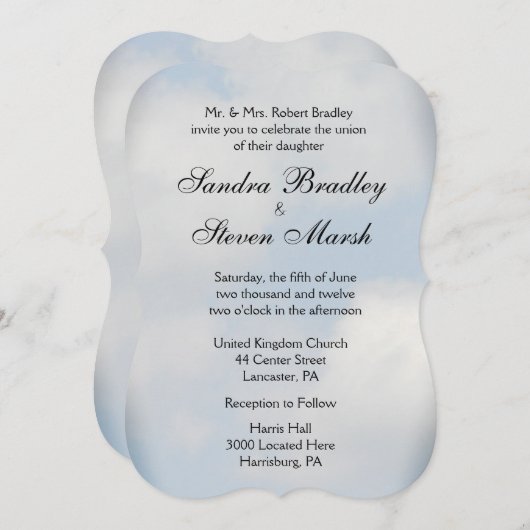Cloud Wedding Invitations Kaart (Voorkant / Achterkant)