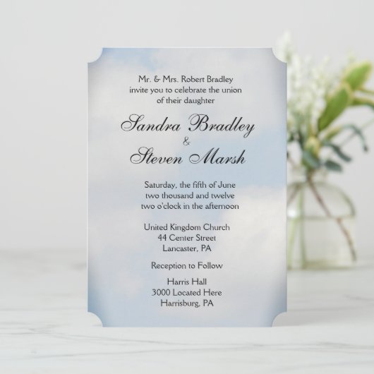 Cloud Wedding Invitations Kaart (Staand voorkant)