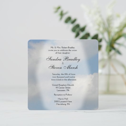 Cloud Wedding Invitations Kaart (Staand voorkant)
