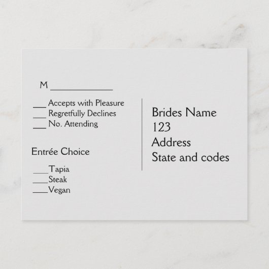 Cloud Wedding RSVP Uitnodiging Briefkaart (Achterkant)