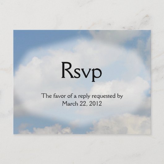 Cloud Wedding RSVP Uitnodiging Briefkaart (Voorkant)