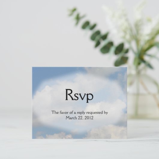 Cloud Wedding RSVP Uitnodiging Briefkaart (Staand voorkant)
