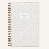 Cloud White | Coastal Bamboo Trellis Personalized Notitieboek (Voorkant)