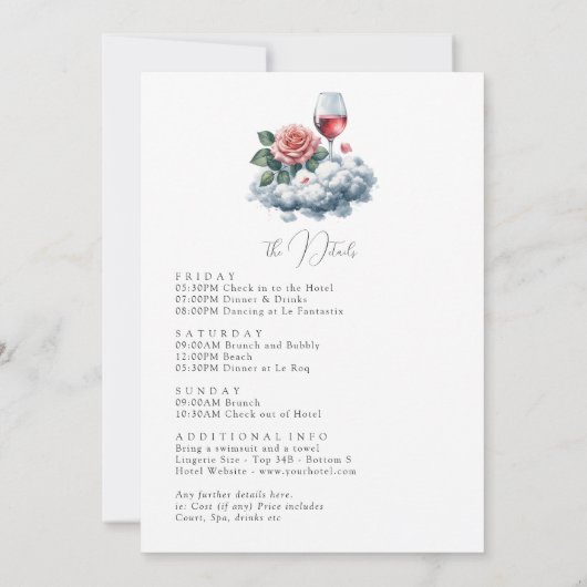 Cloud wijn vrijgezellenweekend kaart (Achterkant)