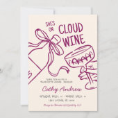 Cloud Wine Bachelorette Weekendschema Kaart (Voorkant)