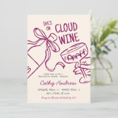 Cloud Wine Bachelorette Weekendschema Kaart (Staand voorkant)