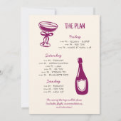 Cloud Wine Bachelorette Weekendschema Kaart (Achterkant)