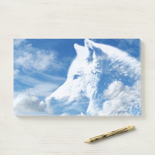 Cloud Wolf Post-it® Notes (Op bureau)