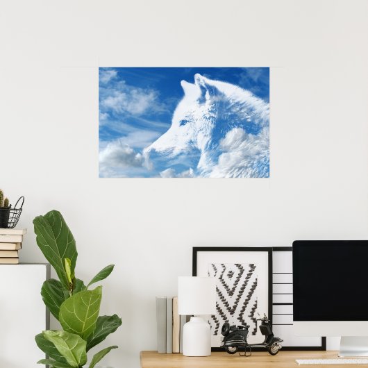 Cloud Wolf Poster (Thuiskantoor)