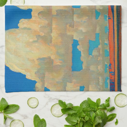 Cloud World van Maynard Dixon Theedoek (Gevouwen)