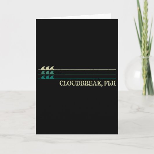 Cloudbreak Fiji Break Surfen Retro Golf Kaart (Voorkant)